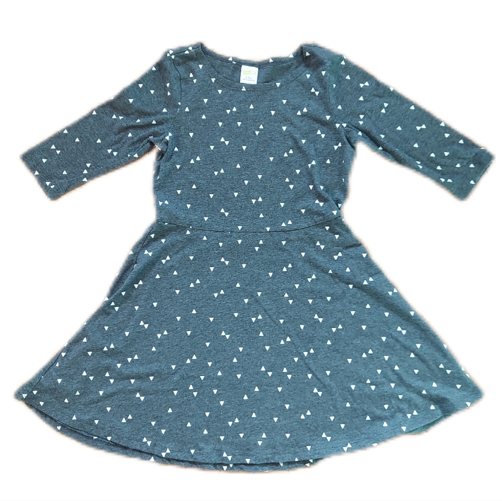 5/6 Crazy 8 Grey Dress White Triangles with 3/4 Sleeve